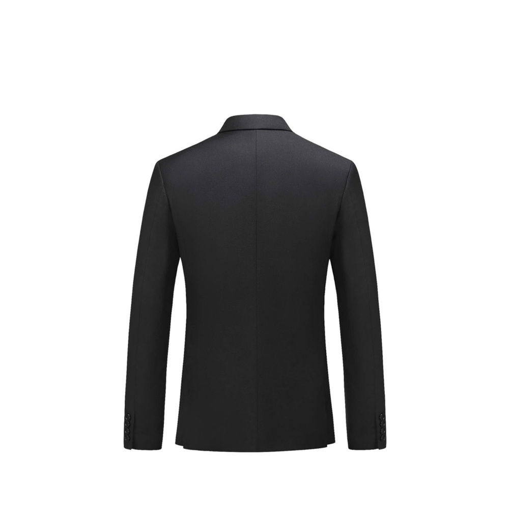 Mens Double Breasted Blazer Slim Fit Plain sport Suit Jacket, Black - Picture 3 of 4